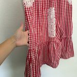 J. Marie Women’s The Andy Ruffle Neck Dress in Gingham Red White Large Photo 5