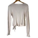 Peach Love California Peach Love Ribbed Wrap Tie Crop Top Womens L Blush Pink Romantic Coquette Photo 4