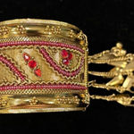 Vintage Gold Tone Mesh Hinged Clamper Bracelet Indian Bollywood Photo 0