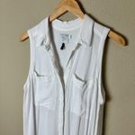 Anthropologie  HD In Paris Sheer White Long Tunic Top Size Medium Photo 3