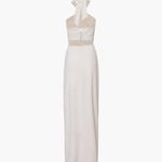 Commense Crisscross Cutout Halter Split Knit Long Dress size small White Photo 1