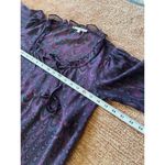 Nanette Lepore Purple Sheer Silk Blouse Size 2 Ruffle Boho Retro Print USA Photo 4