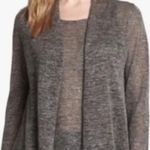Eileen Fisher (NWT) Fine Linen Sparkle Gold Knit Open Cardigan Size PL Photo 0