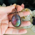 Rainbow Solar Quartz Copper Wired Pendant Photo 2