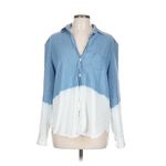 Frank & Eileen  Eileen Shirt Denim Chambray Dip Dye Blue White Size LG Classic Photo 1