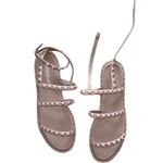 Olivia Miller NEW  Stud Textured Strappy Flat Sandal In Nude Photo 1