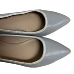 LOGO By Lori Goldstein  AUDREY Women’s 7 M Gray Leather Pointy Flats Shoes Photo 2