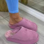 UGG  Disquette Pink Suede Sheepskin Slippers - Women's US 9 Photo 0