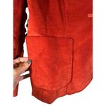 Larry Levine Red Textured Pleated Back One Button Jacket Blazer Women Sz 10 Photo 4