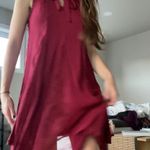 Xhilaration Burgundy Flowy Boho Dress With Lace Detail  Photo 0