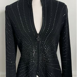 St. John Evening • Black Sparkley Women's Vintage Zip Up Sweater Photo 0