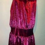 Ramy Brook Women Ellin Velvet Halter Neck Mini Dress Smocked Waist Red L Photo 3