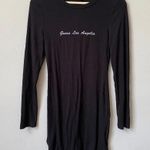 Guess  Los Angeles Women's Small Long Sleeve Ribbed Bodycon Black Mini Dress Y2K Photo 3