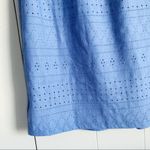 Como vintage Women's Blue Peasant Flutter Sleeve Eyelet Pullover Photo 3