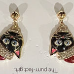 BaubleBar | Festive Whimsical Cat Earrings w/ Santa Hats Photo 0