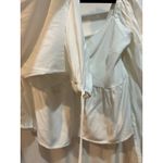 Ru Ami Womens White Long Sleeve Square Neck Smocked Ruffle Blouse‎ Photo 3