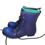 Lauren by Ralph Lauren women’s lace up juniors rain boots size 5 Blue Photo 0