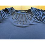 Susan Graver  Artisan Womens Size US 1X Beaded Tunic Shirt Ruffle Shoulders City‎ Photo 3