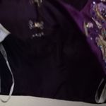 Mon Cheri Ellie Wilde Mon Cherie 10 Purple Velvet Beaded Crop Top Formal Photo 6