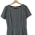 Talbots NWT 6P Black White Geo Print Fit & Flare Double Crepe Dress Photo 4