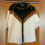Vintage Lilia Smitty Fringe western gold detail shirt M White Size M Photo 1