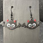 Mini Bat Halloween Earrings 🦇🖤✨ Black Photo 0