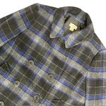 J.Crew  Plaid Wool Blend Double Breasted Pea Coat Jacket Blue Gray Size‎ 6 Photo 1
