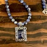 Sodalite Beaded Choker Necklace Lapis Lazuli Sterling Silver Pendant Extension Blue Photo 4