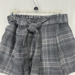 Divided  Plaid Tie Waist Pocket Shorts Size 4 Gray Photo 1