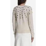 BCBGMAXAZRIA Runway Miri Beaded Cashmere Blend Pullover French Cream Size Medium Photo 1