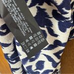 ZARA  Emilie Vicose Printed Damask Belted Midi Maxi Dress Blue Cream Medium M Photo 11