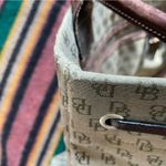 Dooney & Bourke Vintage Monogram Tassel Tote Tulip Tassel Large Green & brown Photo 12