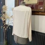 Vince  Plisse Ivory Crinkled Button Front Top – Lightweight Textured Blouse~S 🧡🎀 Photo 6