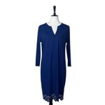 Lands' End Lands’ End Sports Dress Laser Cut Eyelet Trim Navy Blue Women’s Size M/L 10–12 Photo 1
