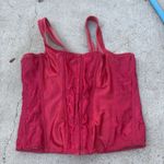 Vintage 90s Empire Intimates Red Lace Up Satin Corset w/ Boning Size 42 USA Made Photo 5