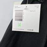 Elisabeth Liz Claiborne Sz 14 100% Linen Shorts Black Elastic Waist Pockets Photo 3