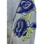 Rails  Valerie Denim Chambray Tie Front Shirt Blue Floral Patch Boho Chic XS‎ Photo 3