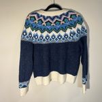 Old Navy  Fair Isle Blue White Winter Christmas Sweater Knit Stretch Ugly Sweater Photo 3