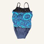 Jaclyn Smith NWOT Tankini One Piece Jewels in Nile Blue Bathing Suit - Size 10 Photo 1