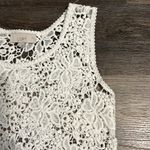 Loft  Croqueted Knit Floral White Women’s Sleeveless Tank Top Small Photo 11