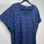 Angels Womens Top 3X Novelty Pineapple Print Casual Everyday Wear Soft Stretch Blue Photo 4