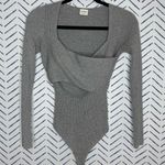 Abercrombie & Fitch Abercrombie Grey Ribbed Sweater Bodysuit Size Small Photo 0