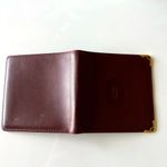 Cartier Authentic  Burgundy Leather Wallet with Gold Accents Photo 2