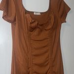 Jolie & Joy orange chocolate bodycon dress ruching down XL Photo 1