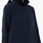 TICKERNUCK POMANDER PLACE Navy Faye Blouse High Neck Top Back Tie Size Medium Blue Photo 0