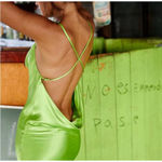 Rat & Boa Lima Dress Green Cowl Neck Long Slip Medium Vacation Party Wedding Photo 1