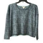 Garnet Hill  Women's Size Small Black Blue Thread Knit Sweater‎ 100% Wool #HH5-4 Photo 0