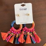 New Colorful Fringe Earrings for pierced ears. Pink Photo 2