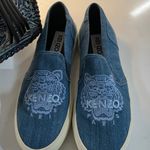 Kenzo Tote Denim Blue and White Patterned Tote Bag with Denim Sneakers. Size 38 Black Photo 8