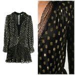 Self Portrait Dot Fil Coupe Mini Dress Gold Size 0 Photo 2